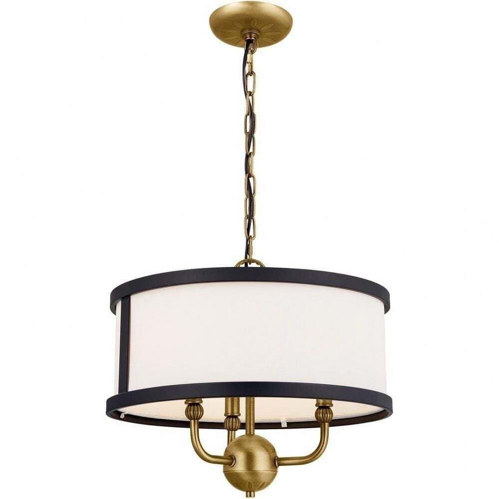 Kichler Heddle 3-Light Convertible Pendant/Semi-Flush Mount - Natural Brass